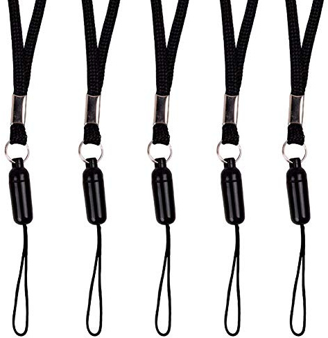 ZhaoCo 5 stycken 43,2 cm nylonhalsbandssnören för mobiltelefoner, kameror, USB-minnen, nyckelring, iPod, MP3, MP4, PSP Wii och annan elektronik