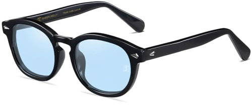 SHEEN KELLY Lunettes de soleil Retro Modern Style Round Fashion Neutral Trendy Coloured Lenses TR90 Frame