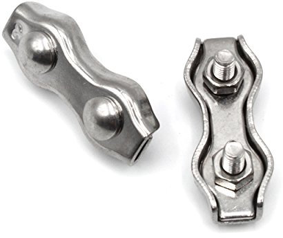 HEAVYTOOL Duplex Drahtseilklemme 4mm Edelstahl (10 Stück) V4A AISI 316 stahlseilklemme Doppelklemmen für Drahtseile Doppel Drahtseilklemmen Stahlseilklemmen Seilbefestigungsklemmen