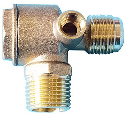Anawakia Valvola di non ritorno aria a 3 porte, in ottone, con filettatura esterna, compressore d'aria unidirezionale, valvola di non ritegno centrale in ottone