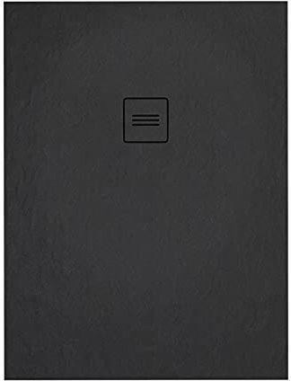 Sellon24® Duschkar duschkar superplatt akrylbricka avloppsbeslag halkfri svart konstruktion höjd 3,5 cm (90 x 120 x 3,5)