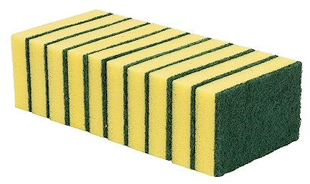 Blake & White Heavy Duty Sponge Scourers 10 Pack – Dual-Sided Yellow & Green Cleaning Sponges for Dishes, Kitchen & All Surfaces – Tough on Dirt & Grime, Ideal for Sponges Washing Up & Daily Cleaning