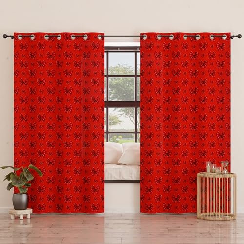 PETTI Artigiani Italiani - Tende a Pannelli per Interno con Anelli 2 Pezzi 140x280cm, Tenda Camera da Letto e Soggiorno Oscuranti Isolanti e Moderne, Fiocco Rosso, 100% Made in Italy