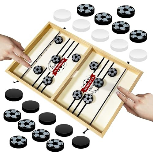 BARVERE Hockey Brettspiel, Maphilu Swingbou Spiel, Super Winner Brettspiel, Fast Sling Puck Spiel Groß, Double Catapult Chess Parent-Child Interactive Table Game - Fußball