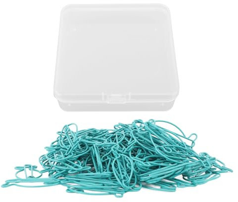 Aladeno 100 Stück Büroklammern mit Aufbewahrungsbox, Büroklammernhalter, Mehrzweck-Büroklammern in niedlicher Fischform, exquisite, rostfreie Metall-Büroklammern, ausgefallene