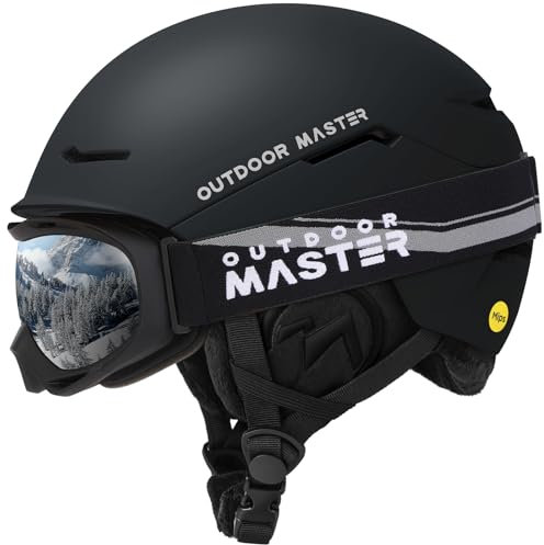 OutdoorMaster Skihelm Set,ELK MIPS Skihelm mit OTG Skibrille - MIPS Snowboard Helm Set für Männer, Frauen & Jugend