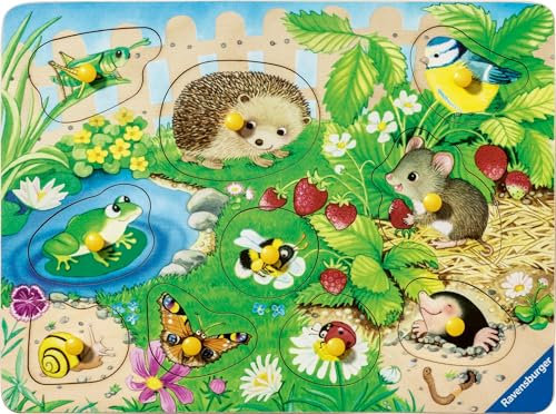 Ravensburger Kinderpuzzle 12004040 - Meine Gartenfreunde - My First Wooden Puzzle mit 10 Teilen - Puzzle für Kinder ab 2 Jahren - Holzpuzzle