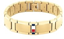Tommy Hilfiger Jewelry Bracciale a Maglie da Uomo in Oro Giallo con la Iconica Bandiera 2790658