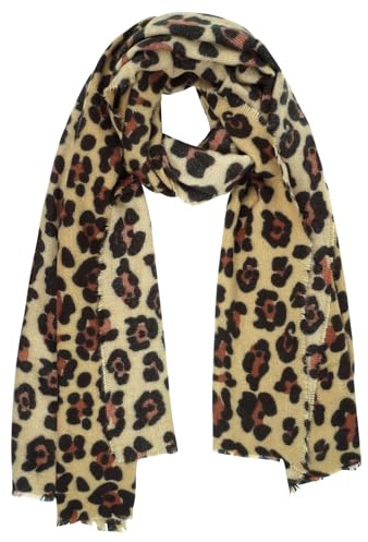 zhxinashu Écharpe Femme Léopard avec Franges – Douce & Élégante,70 * 180CM Chaude & Élégante Écharpe, Idéal comme Cadeau de Noël ou Cadeau Anniversaire pour Femme(Style E)