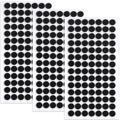 SmallCat 300 Pcs Small Felt Furniture Pads, Self-Adhesive EVA Foam Dot Circles, Round Felt Furniture Stickers for Desks Drawers Vases Photo Frames Cabinets Doors Candlesticks - Black (0.39)