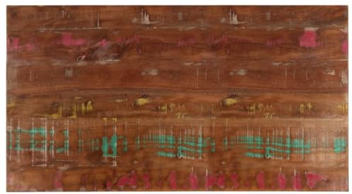 SKTQYQO Rechteckige Tischplatte aus recyceltem Massivholz, 100 x 60 x 1,5 cm für rustikale Renovierung und vielseitiger Ersatz mit glatter und leicht zu reinigender Oberfläche für Haus und Kontext