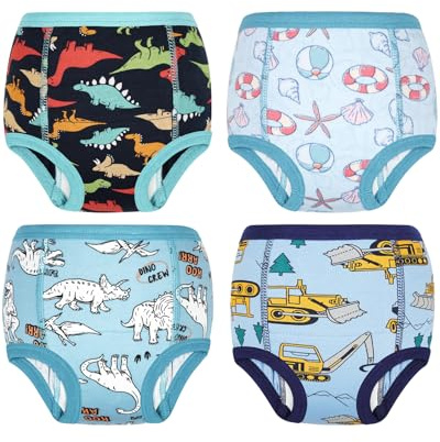 MOEMOE BABY Absorbent Training Underwear, Premium Cotton Potty Training Pants for Boys & Girls, 4-Pack, Daytime Use, Ages 2T