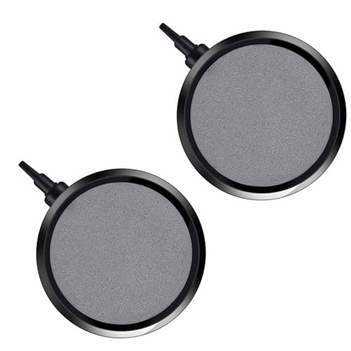 TOPINCN 2 Paquetes de Disco de Piedra de Aire, Aireador Difusor de Burbujas, Accesorios de Bomba de Aire para Hidroponía, Acuario, Pecera, Estanques, Difusor de Oxígeno Redondo,