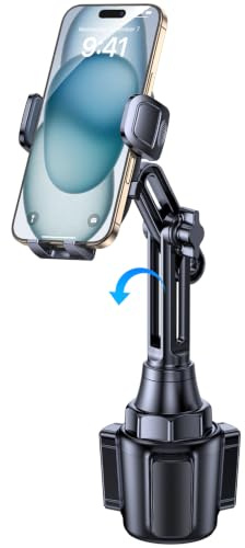 Coolpow Supporto per cellulare da portabicchieri per auto - Supporto per cellulare da portabicchieri【Ultra Stable & Never Shake】 Supporto da auto per iPhone 17, 16 e tutti gli smartphone da 4“ a 7”