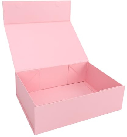 VELATEMOR Magnetisk Stängning Presentförpackning för Smycken Parfym Elegant Stor Alla Hjärtans Ask 10,24x7,48x3,15 Tum Slitstark Pappersdesign (Rosa)