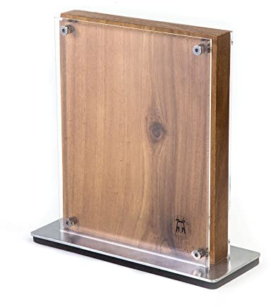 Schmidt Brothers - Acacia Midtown Magnetic Knife Block, Acacia Hardwood and Acrylic Shield, Universal Cutlery Storage For 8-10 Knives