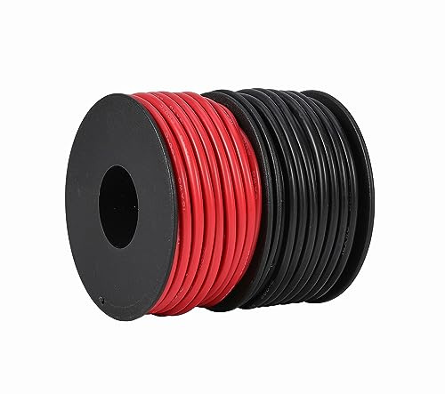 TUOFENG 16 AWG Wire, 20 m Silicone Wire Soft and Flexible Tinned Copper Wire High Temperature Resistance 2 Separated Wires 10 m Black and 10 m Red Stranded Wire for 3D Printer, Test Leads,RC appli