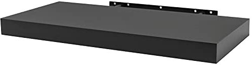 WOLTU Wandboard Wandregal CD DVD Regal Bücherregal Schweberegal Holz Board 60x22.9x3.8cm schwarz für Büro, Wohnzimmer, Schlafzimmer, Küche RG9319sz