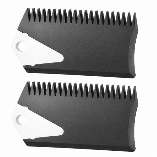Alomejor Surfboard Wax Comb, PVC, Black, 3x1.6 Inches, Lightweight, for Removing and Applying Wax on Surfboard and Skateboard, 2 Pack