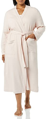 Amazon Essentials Women's Lightweight Waffle Full-Length Robe (Available in Plus Size), Pale Pink, M