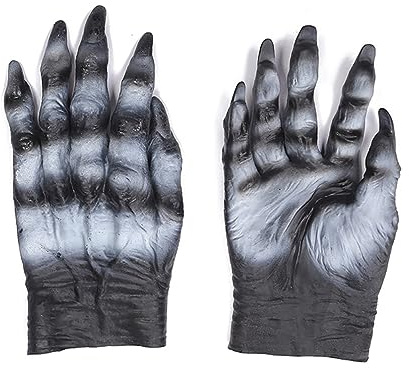 SJTJSPX Gants Halloween Déguisement Adultes Unisexe - Accessoires Diable Monstre Zombie - Mains de Griffe Loup - Gloves Sorcière Effrayants pour Cosplay Carnaval