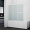 Marwell White Vital - Parete pieghevole per vasca da bagno, 3 ali, 145,4 x 140 x 10 cm, vetro di sicurezza da 4 mm, con telaio in alluminio bianco con portasciugamani integrato
