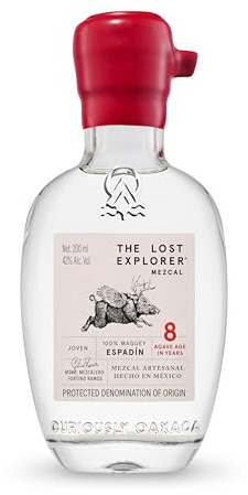 The Lost Explorer Mezcal Espadin, Artigianale, 100% Agave, 42°, Bottiglia in Vetro Riciclato, 20cl, Tappo in Cera d'Api Naturale