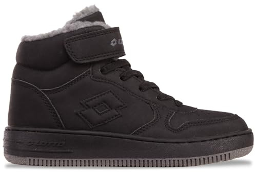 Lotto Baskets Flitter K Unisexes pour Enfant, Black DK Grey, 28 EU