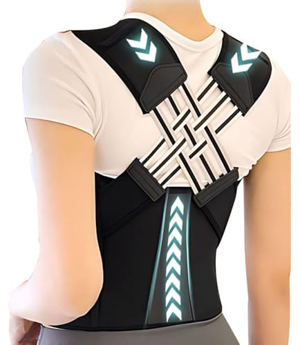 BKEPDY Corrector Postura Espalda Reflectante Ajustable Ortopédico Soporte Lumbar Hombros Faja Correctora Postura Transpirable Talla L Grosor 2.0