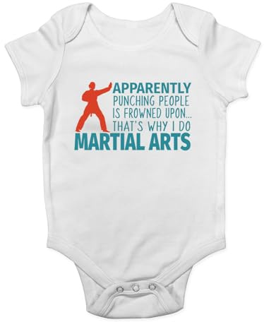 Shopagift I Do Martial Arts Baby Vest Karate Taekwondo Kung Fu Bodysuit Boys Girls