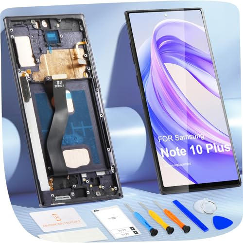 ARSSLY Display LCD für Samsung Note 10 Plus Bildschirmersatz für Galaxy Note 10+ SM-N975F SM-N975U 6,8 Zoll LCD Bildschirm Digitizer Screen Replacement Assembly mit Reparatur, Schwarz mit Rahmen