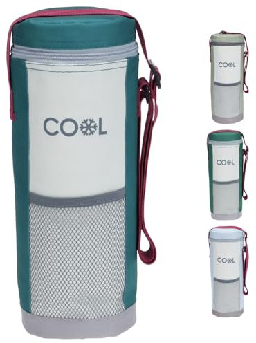 Insulated Bottle Cool Bag | Thermal Drinks Carrier for Water or Wine | Portable Shoulder Cool Bag for Picnics, Travel, Camping & Festivals 1.5L - Colour Varies