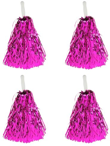 BUGUUYO 4 Pièces Pompons de Cheerleading avec Poignée pour Danse Sport Fête et Événements Sportifs