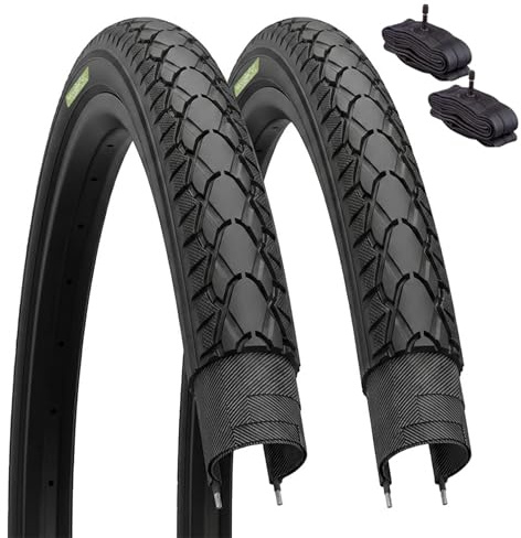 2 pneus Noirs 28 x 1 1/2 (40-635) + Chambres à air américaines pneus de Route vélo de Ville vélo Trekking 28