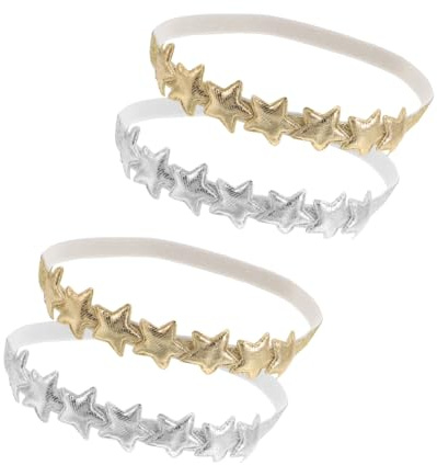 iplusmile Cerchietti a Stella Cinque Punte per Neonate 4 Pezzi Fasce Delicate e Sicure per Quotidiano e Feste