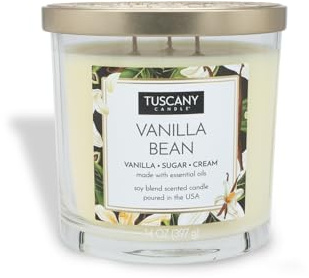Tuscany Candle Vanilla Bean Long-Lasting Scented Jar Candle, 14 oz