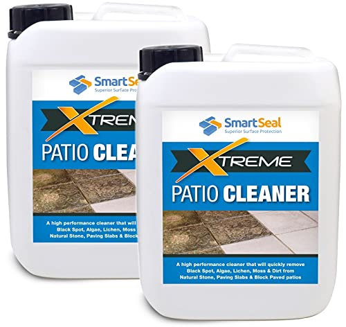 SmartSeal Patio Cleaner Xtreme - Powerful Easy To Apply Patio Cleaning Fluid - Highly Concentrated Patio Black Spot Remover and Paving Slab Cleaner - Eradicate Stubborn Patio Black Spots (2 x 5 Litre)