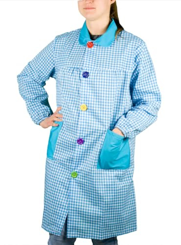 Klottz – Blouse à carreaux pour femme - Turquoise - S-M