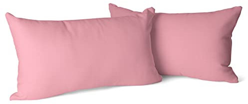 Amolavet Kissenbezug 40 x 80 Rosa 2er Set Kopfkissenbezug 40x80 mit Hotelverschluss aus Gebürstetem Mikrofaser