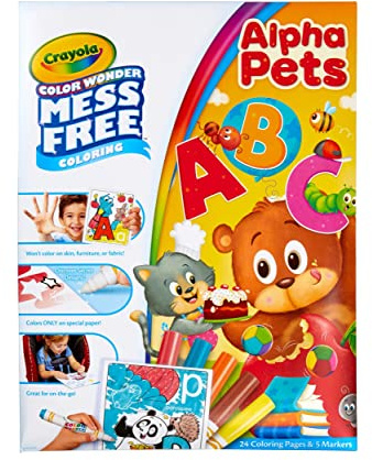 Crayola Color Wonder Alpha Pets, Mess Free Coloring for Toddlers, Alphabet Coloring Pages, Toddler Activity, Gift for Kids, Ages 3+ [Amazon Exclusive]