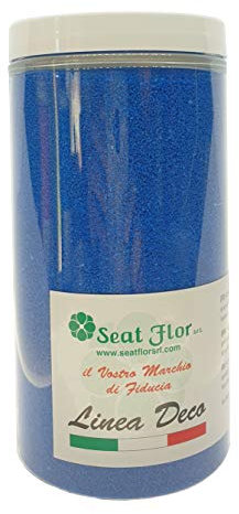 Seat Flor Sabbia colorata, sabbia per decorazioni, sabbia per wedding, sabbia mis. 0.3/0.7 mm. in barattolo da 750 gr. (Blu Marine)