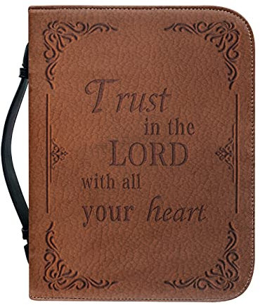 Kuiaobaty Lord Quotes Bibeltasche mit Griff, braunes Leder, Kirchentasche, Geschenk für die Ferne