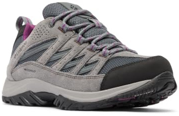 Columbia Womens Crestwood Waterproof, Graphite/Wild Iris, 7