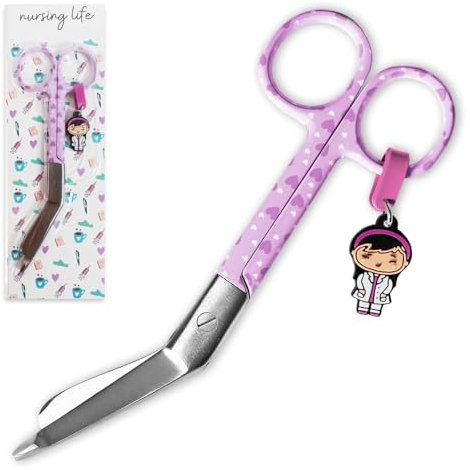 Ciseaux infirmières - Ciseaux pointe émoussée - Acier inoxydable - Design - Porte-clés distinctif
