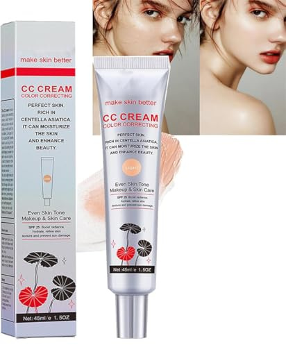 Caiucoco Cc Cream,Korean Color Changing Cc Cream,Tsunamyst Cc Cream,Color Changing Foundation,Color Correcting Cc Cream with Spf 25,Invisible Pore, Even Skin Tone (Light)
