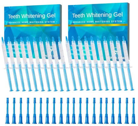 Ovovo 20 jeringas de gel blanqueador dental de 3 ml, recambios, kit de gel blanqueador con 35% de CP para uso doméstico.