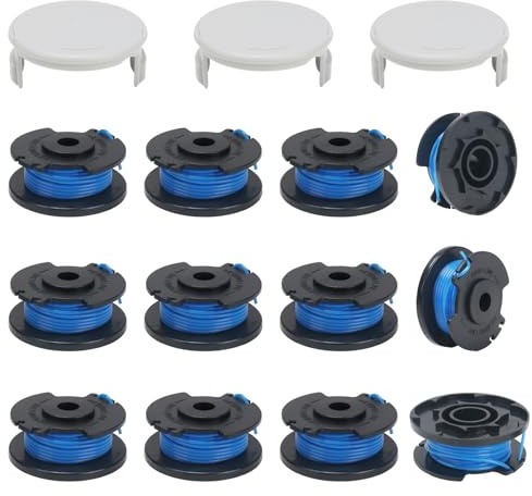 COEWUR 12 Pezzi bobine per tagliaerba bobine di filo per Ryobi AC14RL3A Ø 1.6 mm & 3.4m con 3 Copertura Bobina di Tagliabordi Rocchetti di Ricambio compatibile con Ryobi One + 18V 24V 40V