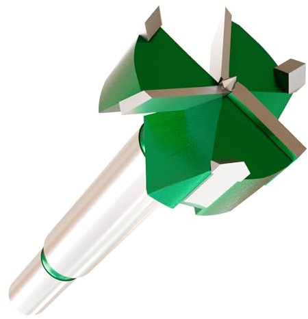 CSOOM Broca Forstner de 32 mm para madera, broca para madera con vástago redondo, broca Forstner para maderas, tableros de partículas, tableros de fibra