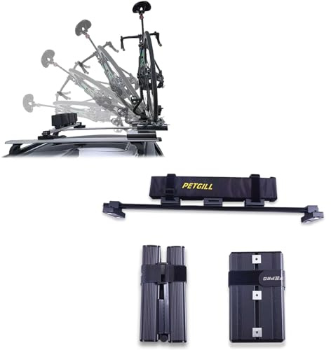 PETGILL Fahrradträger Dach Adapter – Abflachungs-Set für Thule 598, Yakima Highroad | Ermöglicht flachen Transport von Fahrrädern auf aufrechten Dachträgern