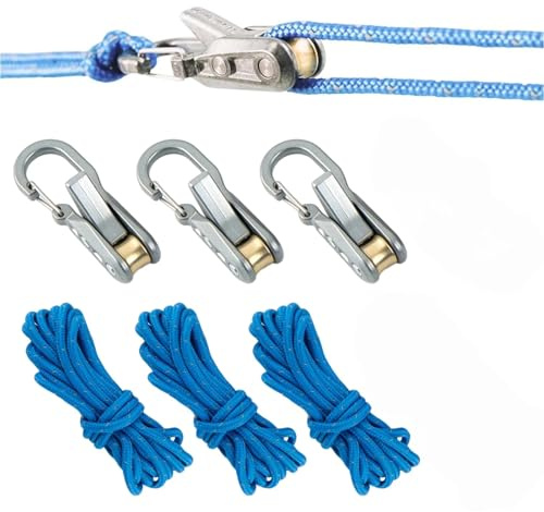 Rope Adjuster – Paracord&Outdoor Ropes Roller Cinching Tool with Rollercam Rope Roller Technology for Paracord and Guy Lines, 6 Pack